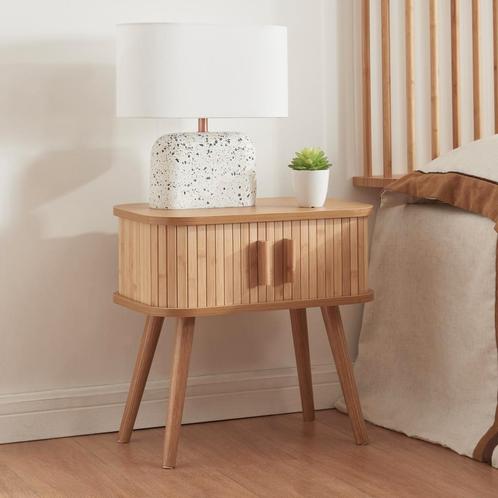 [en.casa] Bijzettafel Nordkapp 48x30x45 cm houtkleurig, Huis en Inrichting, Tafels | Bijzettafels, Nieuw, Verzenden