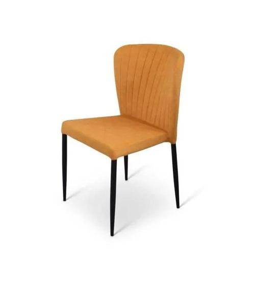 Stapelstoel Brooklyn metalen frame zitting velours Okergeel, Huis en Inrichting, Stoelen, Nieuw, Verzenden