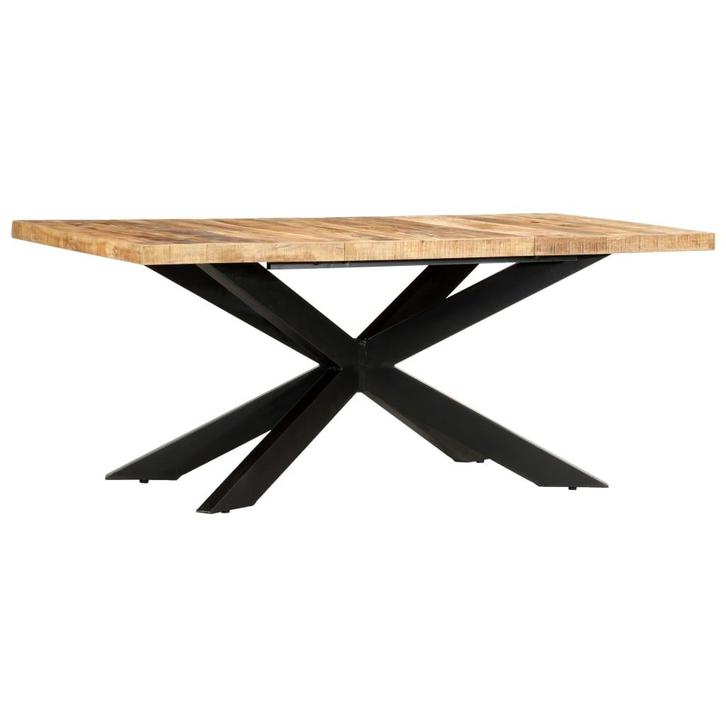 vidaXL Eettafel 180x90x76 cm massief ruw mangohout, Huis en Inrichting, Tafels | Eettafels, Nieuw, Verzenden