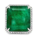 Ring Platina - 21.29ct. tw. Smaragd - Diamant - Zambia,, Nieuw