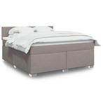 vidaXL Boxspring met matras stof taupe 180x200 cm, Eenpersoons, Verzenden, Nieuw, 80 cm