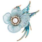 Fako Bijoux® - Broche - Vogel - Phoenix Met Bloem - 60x65mm, Verzenden, Nieuw