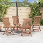 vidaXL Tuinstoelen inklapbaar 4 st massief teakhout, Verzenden, Nieuw, Teakhout