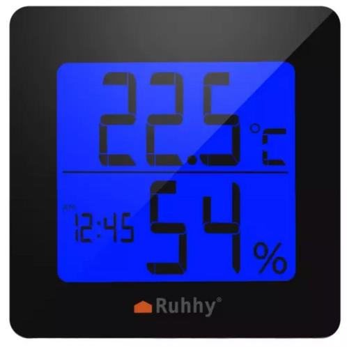 Ruhhy 5-in-1 Weerstation 19161 - LCD Display - Temperatuu..., Huis en Inrichting, Woonaccessoires | Klokken, Nieuw, Ophalen of Verzenden