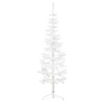 vidaXL Kunstkerstboom half met standaard smal 120 cm wit, Diversen, Kerst, Verzenden, Nieuw