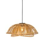 Oosterse hanglamp zwart met naturel bamboe 62 cm - Pua, Huis en Inrichting, Lampen | Hanglampen, Verzenden, Nieuw, Oosters