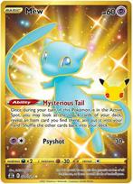 Mew Gold Secret Pokémon kaart uit de Celebrations serie, Hobby en Vrije tijd, Nieuw, Foil, Losse kaart, Verzenden