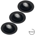 Set van 3 inbouwspots Moreda zwart + LED spots GU10 Lybardo, Verzenden, Nieuw