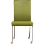 Leren eetkamerstoel Comfort met wieltjes, Huis en Inrichting, Stoelen, Overige kleuren, Nieuw, Leer, Ophalen of Verzenden