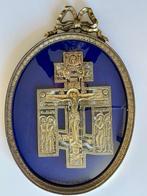 Icoon - Kruisiging van Christus - Messing, Emaille, Glas