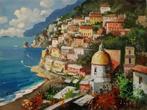 Vincenzo Somma (1955) - Positano fiorita, Antiek en Kunst, Kunst | Schilderijen | Klassiek