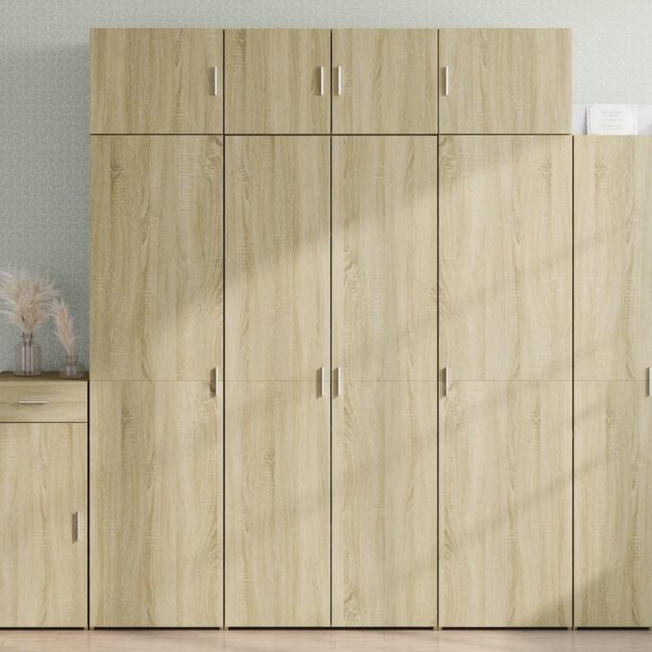 vidaXL buffetkast 80x42,5x185 cm bewerkt hout sonoma, Huis en Inrichting, Kasten | Buffetkasten, 75 cm of meer, Nieuw, Overige houtsoorten