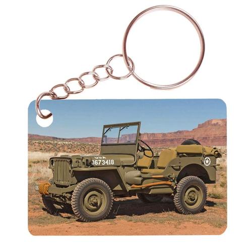 Sleutelhanger 6x4cm - Willys Jeep WW2- US Army NIEUW, Verzamelen, Sleutelhangers, Ophalen of Verzenden