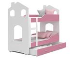 Uniek design stapelbed voor kinderkamer - Roze huisbed 16..., Ophalen of Verzenden, Nieuw, 160 tot 180 cm, 70 tot 85 cm