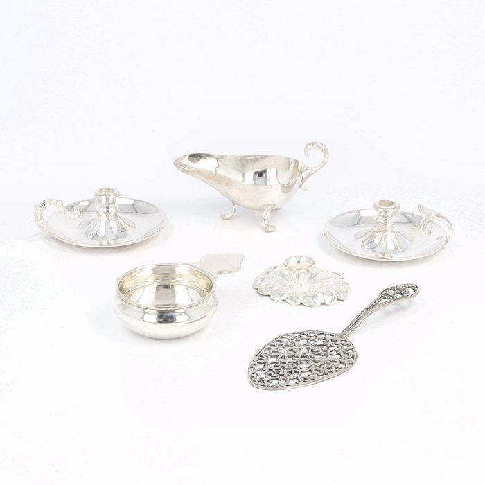 O.a. Taartschep - Blaker - Sausboot - Miniatuur figuur, Antiek en Kunst, Antiek | Goud en Zilver