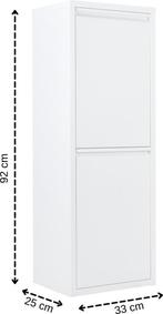 Prullenbak 2 vakken - Afvalemmer 30 Liter-Metaal-33x25x93cm, Ophalen, Nieuw, 30 tot 40 liter, Metaal