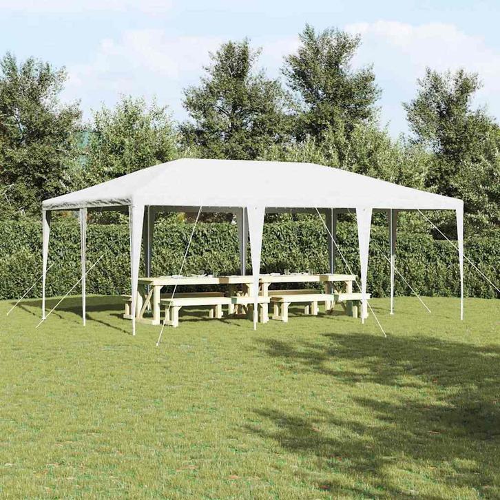 vidaXL Partytent Wit 600 x 400 x 266 cm Polyethyleen en, Tuin en Terras, Partytenten, Partytent, Nieuw, Verzenden