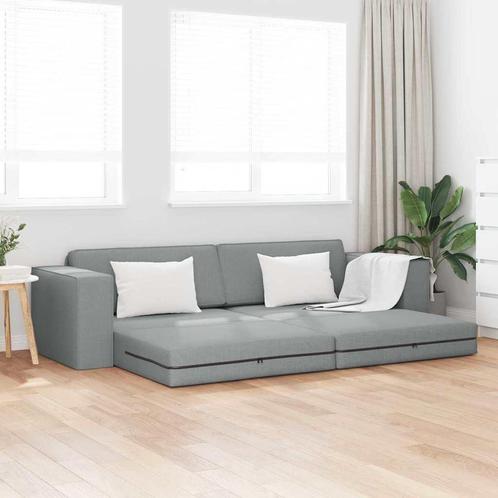 vidaXL Vloersofa Bed Lichtgrijs 245 x 78 x 77 cm Stof, Huis en Inrichting, Banken | Bankstellen, Nieuw, Minder dan 150 cm, Stof