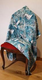 Oosters Art Deco-stof met reigers - petrolgroen - Textiel -