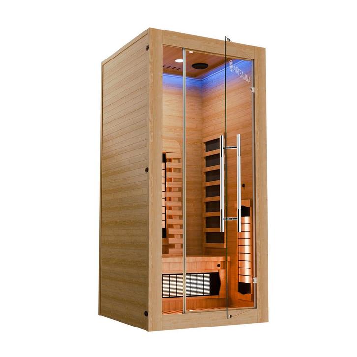 Infraroodkabine / Sauna Kiruna 90 Premium - 190 x 90 x 90 cm, Sport en Fitness, Sauna, Nieuw, Verzenden