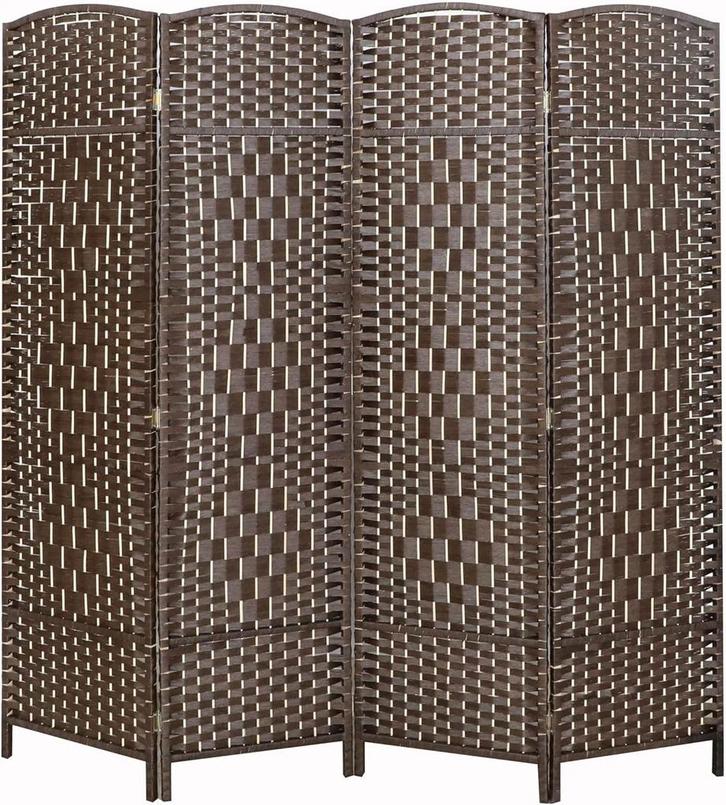 LW Collection Room divider Brown Rattan 170 x 160 cm | Kamer, Kleding | Dames, Dames-kledingpakketten, Nieuw, Ophalen of Verzenden