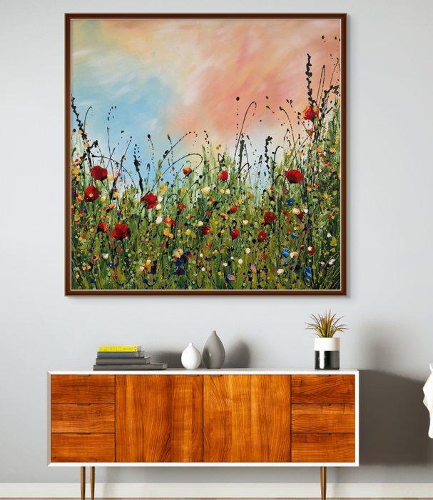 Irina Morisch - Flowers for me Nr.6 - square XXL-, Antiek en Kunst, Kunst | Schilderijen | Modern