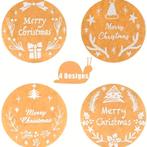 500 stickers labels kerstetiketten kraft white opdruk merry, Ophalen of Verzenden, Nieuw