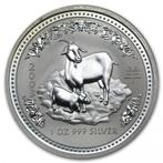 Lunar I - Year of the Goat - 1 oz 2003 (102.164 oplage), Verzenden, Losse munt, Zilver