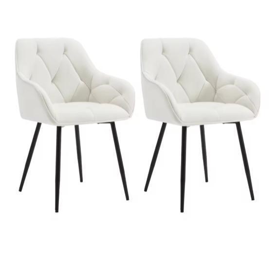 Set van 2 Fluwelen Eetkamerstoelen –Rugleuning en Armleuning, Huis en Inrichting, Stoelen, Nieuw, Verzenden