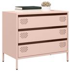 vidaXL Dressoir 68x39x58,5 cm koudgewalst staal roze, Verzenden, Nieuw, Metaal