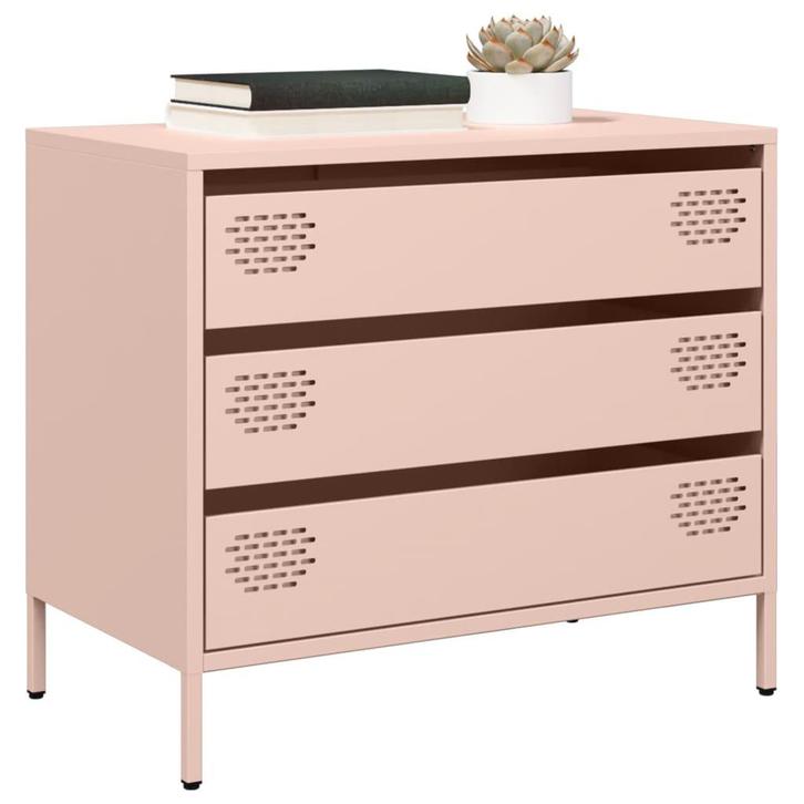 vidaXL Dressoir 68x39x58,5 cm koudgewalst staal roze, Huis en Inrichting, Kasten | Dressoirs, Nieuw, Metaal, Verzenden