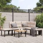 vidaXL 5-delige Loungeset met kussens gepoedercoat staal, Verzenden, Nieuw, Loungeset