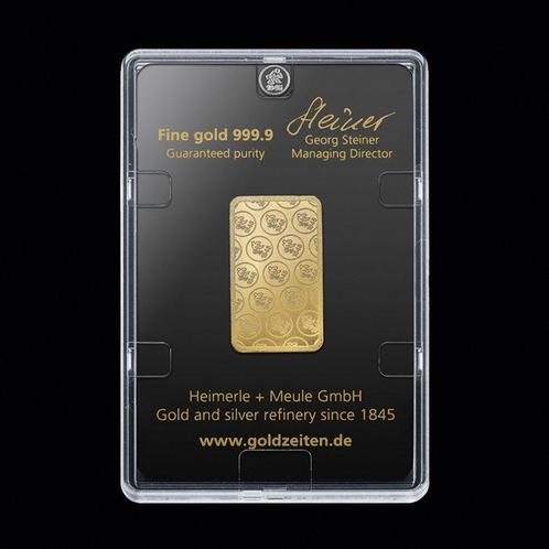 20 gram - Goud .999 - Heimerle + Meule, Germany - Verzegeld, Postzegels en Munten, Edelmetalen en Baren