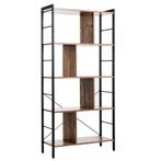 5 Tier Boekenkast Metalen Frame Boekenkast Staand Hout 74 x