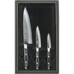 Yaxell Tsuchimon Messenset – 3-delig – Koksmes 20 cm, Un, Ophalen of Verzenden, Nieuw, Overige materialen, Bestekset