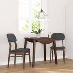 vidaXL Eetkamerstoelen met kussens 2 st massief hout rubber, Huis en Inrichting, Stoelen, Verzenden, Nieuw, Bruin