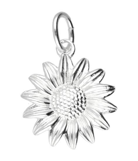 Zilveren Zonnebloem kettinghanger, Sieraden, Tassen en Uiterlijk, Kettinghangers, Verzenden