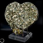 Zeldzaam natuurlijk gouden kubus kristal pyriet Hart-, Verzamelen, Mineralen en Fossielen