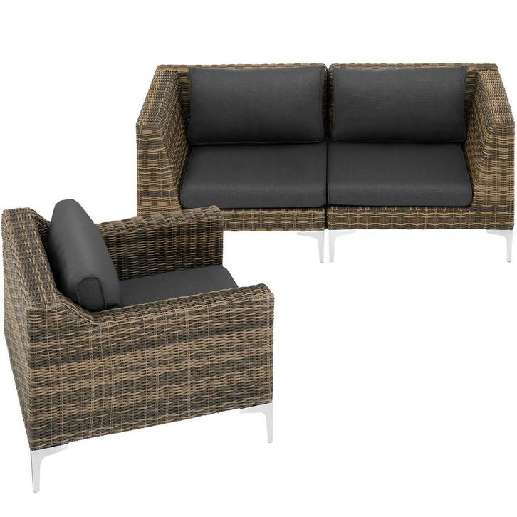 Modulaire wicker set Villanova set 1 2-zitter met een alumin, Tuin en Terras, Tuinsets en Loungesets, Verzenden