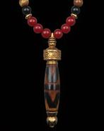 Robijn, Obsidiaan, Tijgeroog - Dzi Geluksgolf - Rijkdom,