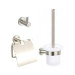 Complete toiletset Best Design Ore Metaal/Glas, Ophalen of Verzenden, Nieuw, Chroom, Bad