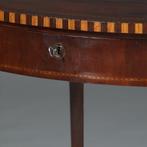 Mahonie theetafel ca 1865 Louis Seize stijl met lade ingeleg, Ophalen of Verzenden