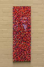 Abstract Pixel Schilderij – &quot;Warmte in Patronen&quot;, Antiek en Kunst, Ophalen of Verzenden