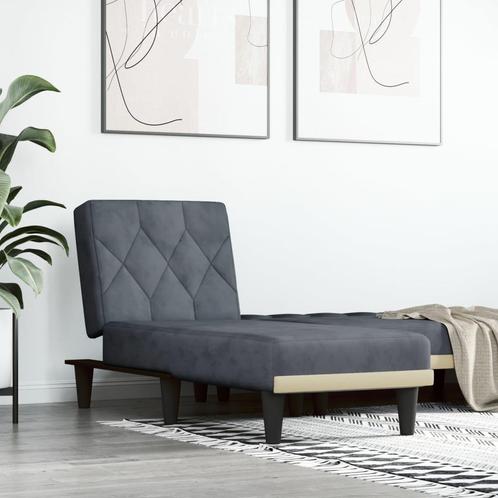 vidaXL Chaise longue fluweel donkergrijs, Huis en Inrichting, Banken | Sofa's en Chaises Longues, Nieuw, Verzenden