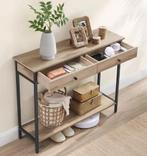 Consoletafel Industrieel - 2 Laden, Metaal, Hout, 100×30×80, Antiek en Kunst, Verzenden