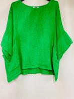 Linnen top met ronde hals - voor zakken - kleur GRASS GROEN, Nieuw