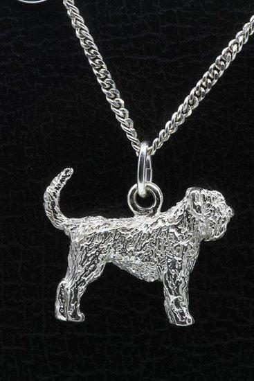 Zilveren Bouvier ketting hanger - oren ongecoupeerd staar..., Sieraden, Tassen en Uiterlijk, Kettinghangers, Verzenden