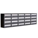 Brievenbusunit Hive set wand 5-breed, 4-hoog - zwart, Verzenden, Nieuw
