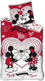 Mickey & Minnie Mouse dekbedovertrek Love You - microvezel -, Kinderen en Baby's, Kinderkamer | Beddengoed, Nieuw, Verzenden