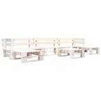 vidaXL 6-delige Loungeset pallet hout wit, Tuin en Terras, Verzenden, Nieuw, Loungeset